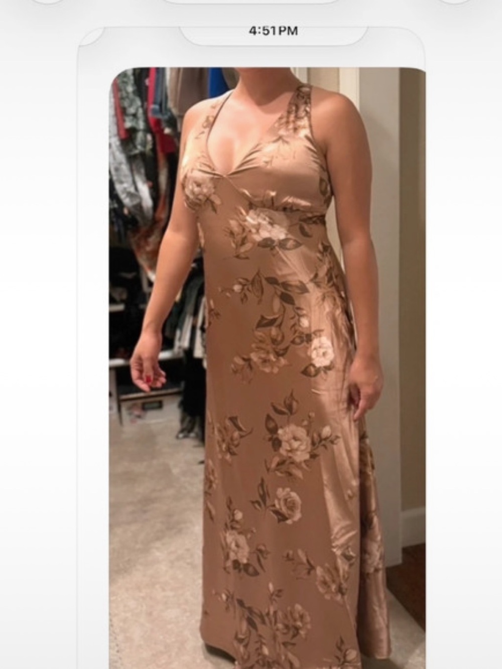 Floral Satin Halter Maxi Dress in mauve